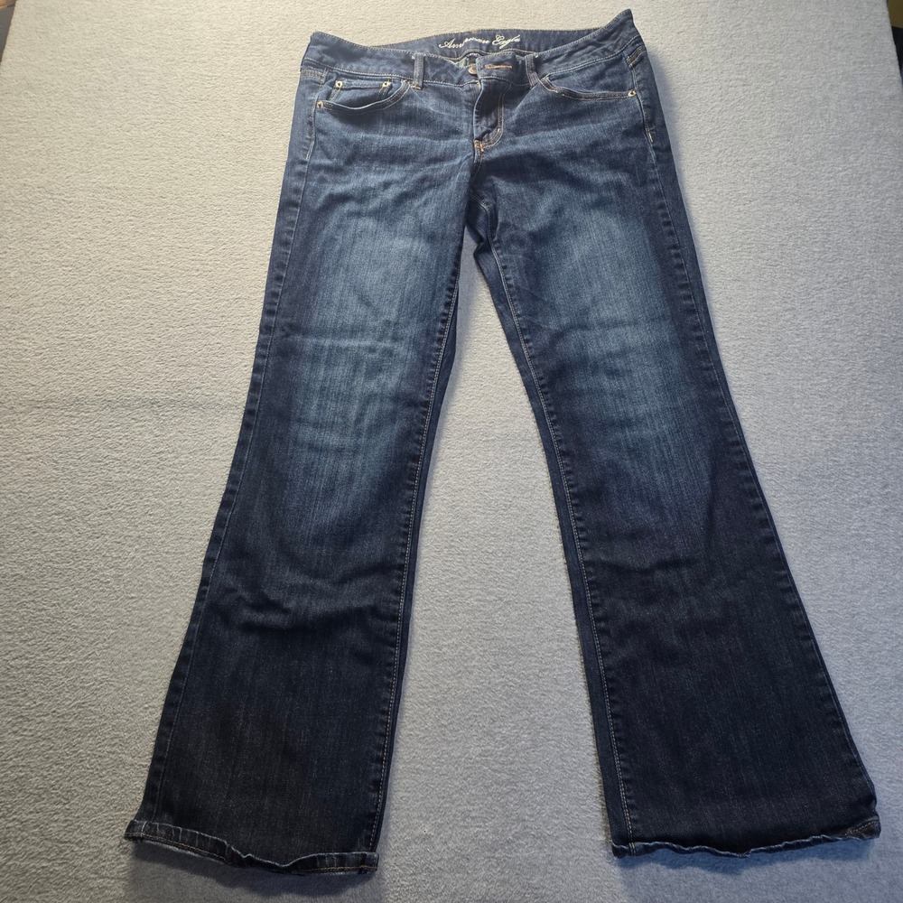 American Eagle Favorite Boyfriend Flare Stretch Jeans Womens 12R Blue Bootcut